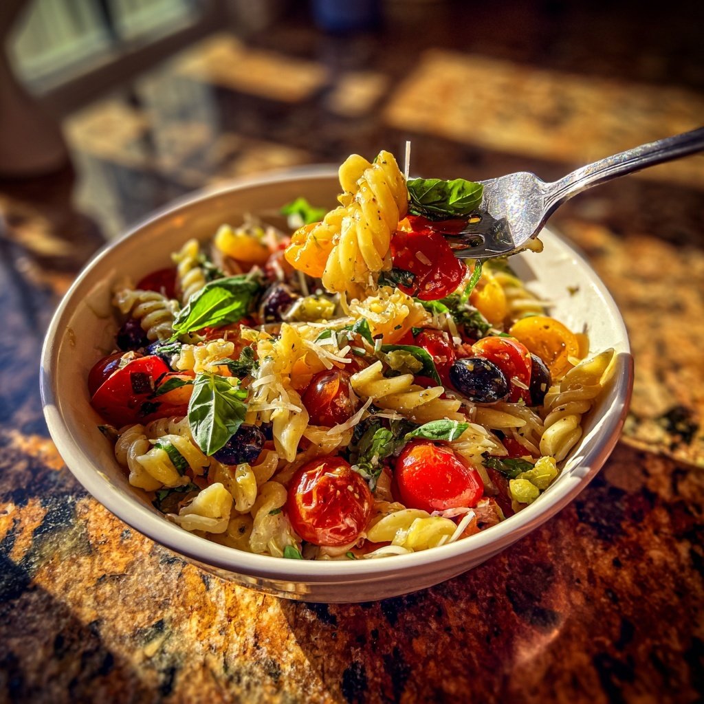 Mediterraner Nudelsalat Leicht