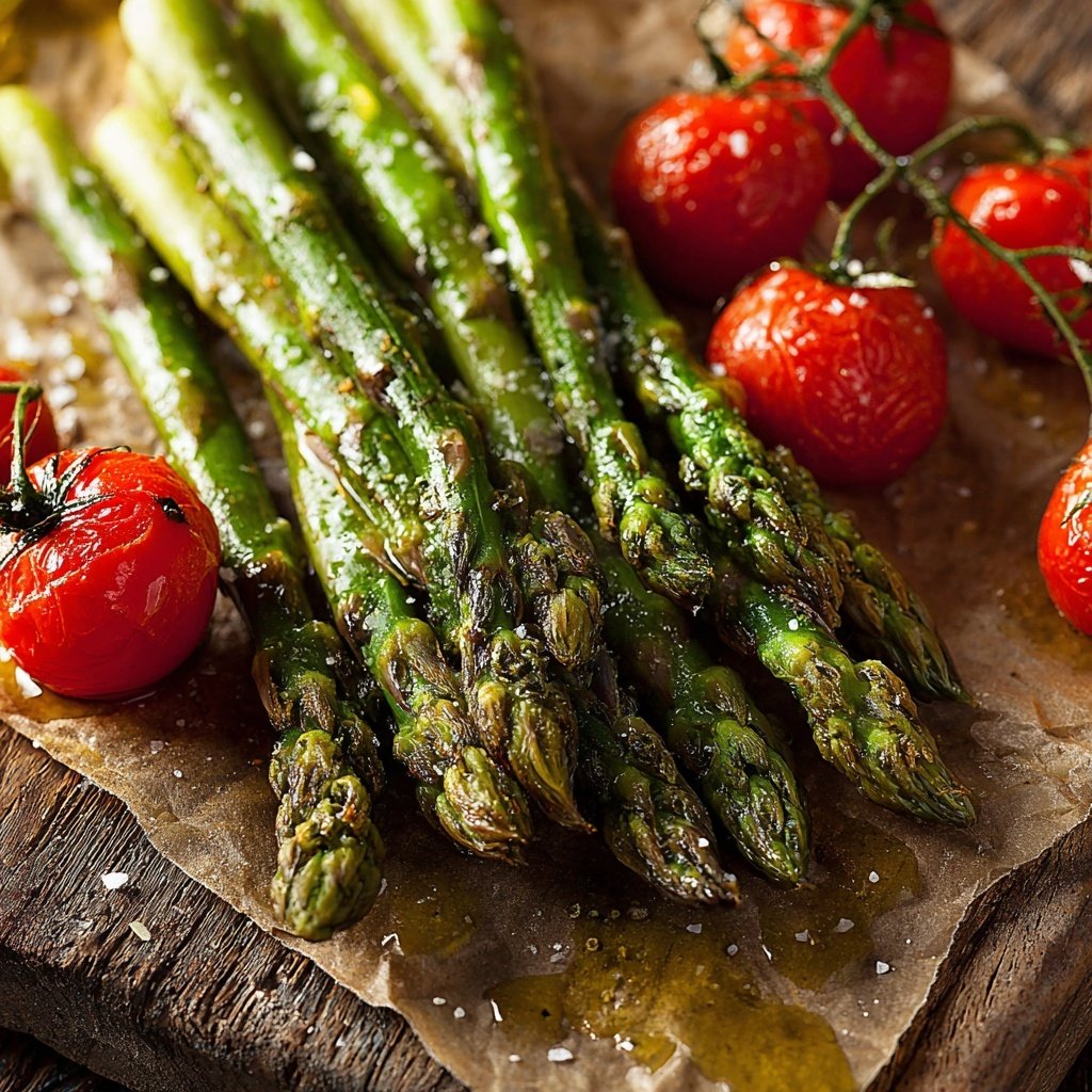 Grüner Spargel Mit Tomaten