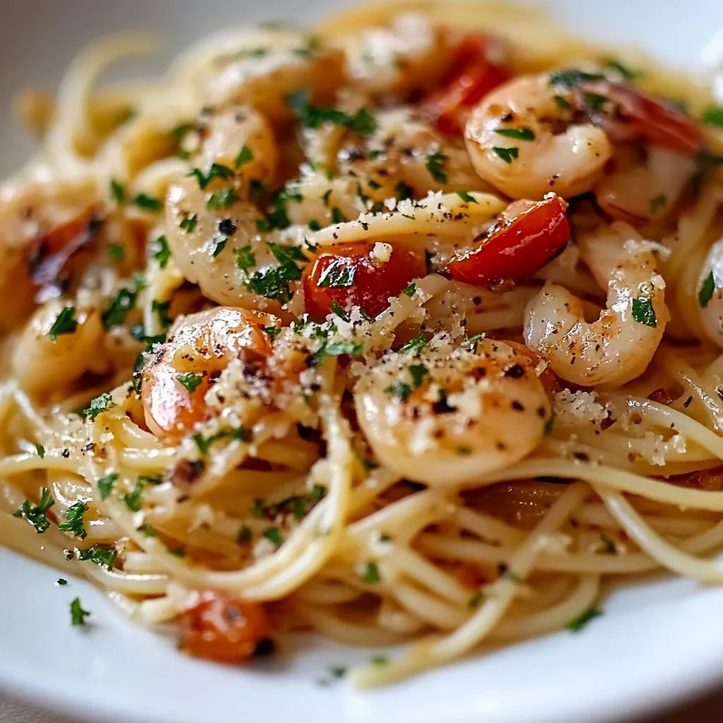 Pasta mit Garnelen und Knoblauch