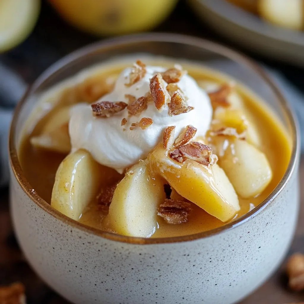 Apfelmus mit Zimtcreme und Karamell-Mandeln