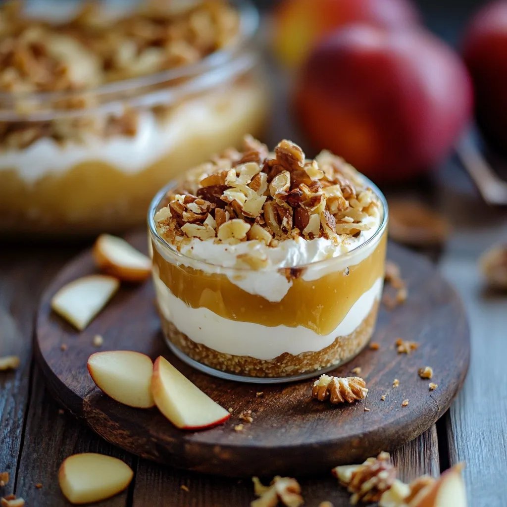 Apfelmus mit Zimtcreme und Karamell-Mandeln