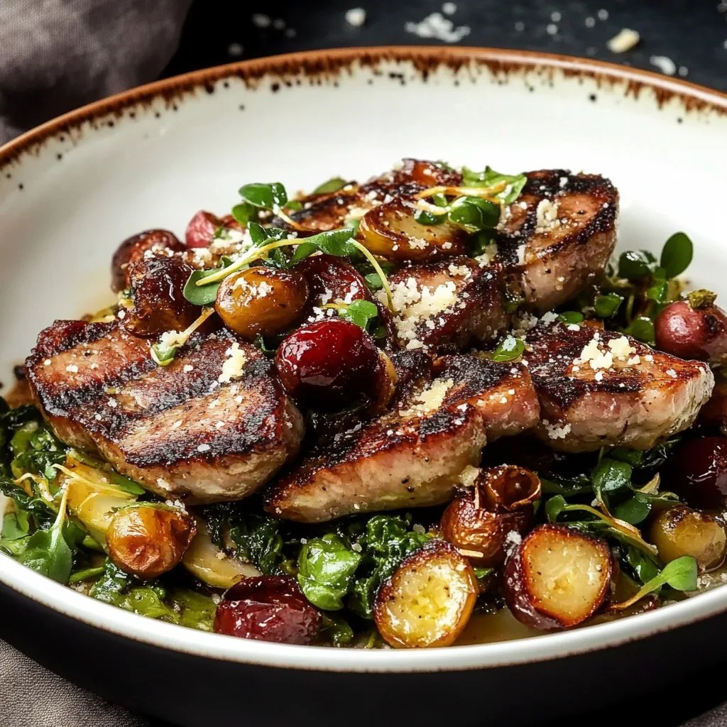 Mit Parmesan geröstete Rosenkohl mit Rinder-Speck