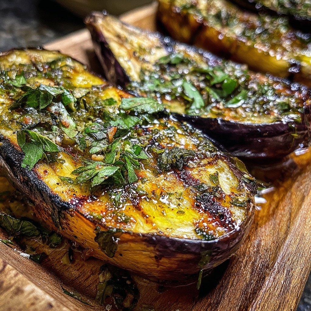 Ofengeröstete Auberginen mit mediterranen Kräutern