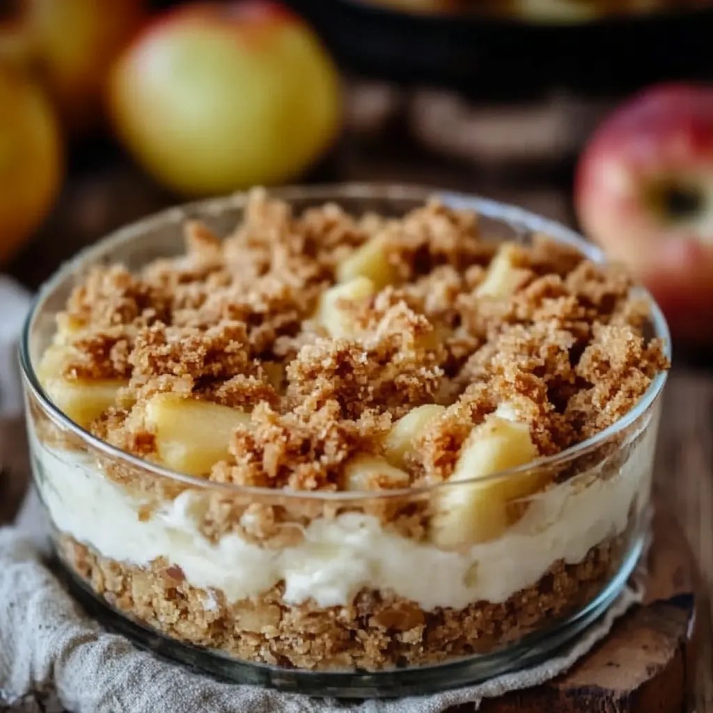 Apfel-Crumble im Glas