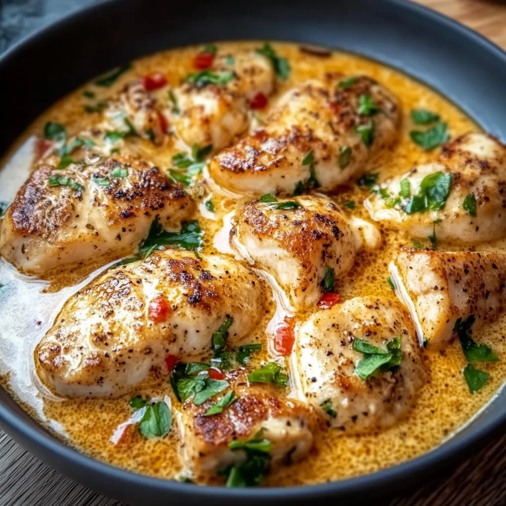 Hähnchenfilet in cremiger Soße