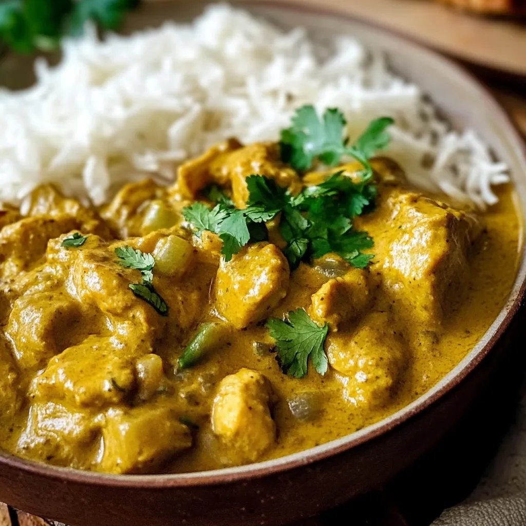 Curry-Geschnetzeltes mit Reis