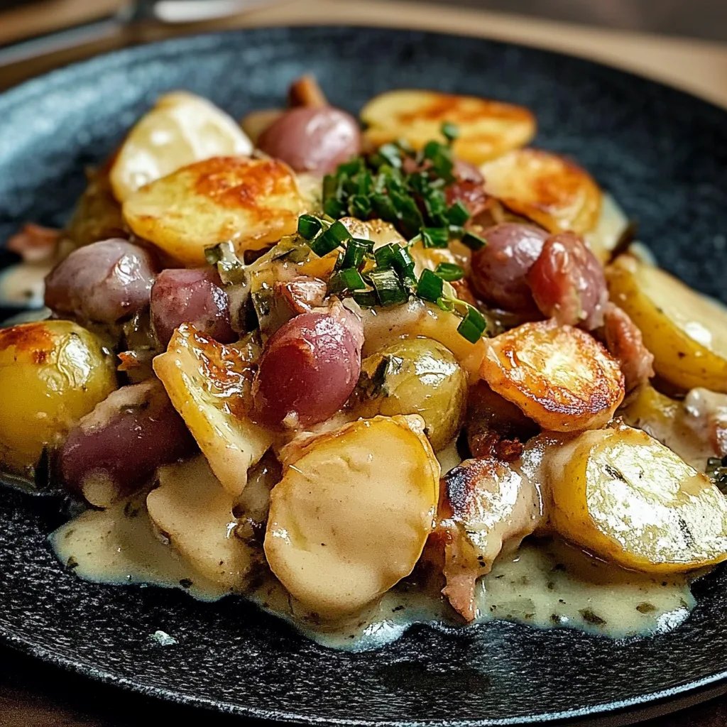 Kartoffel-Rosenkohl-Auflauf mit Schinken