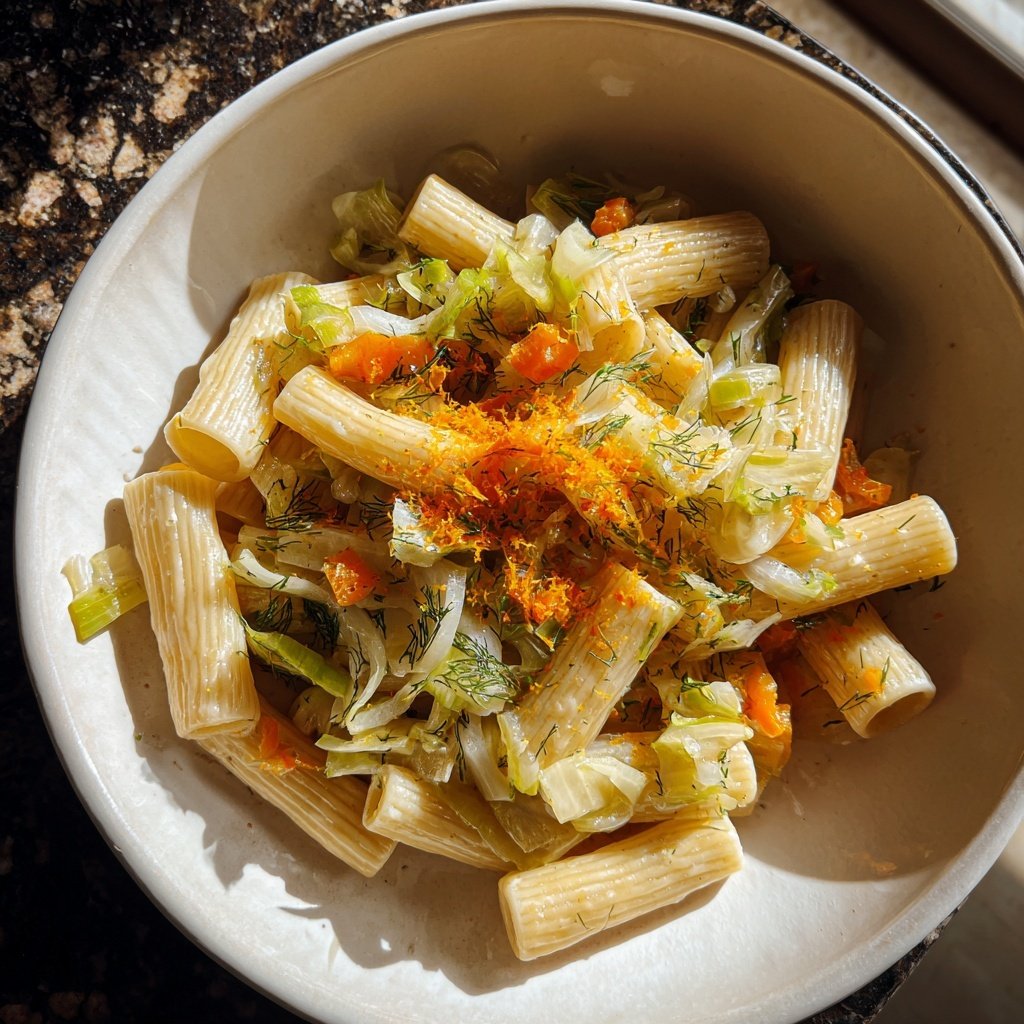 Rigatoni mit Fenchel und Orange